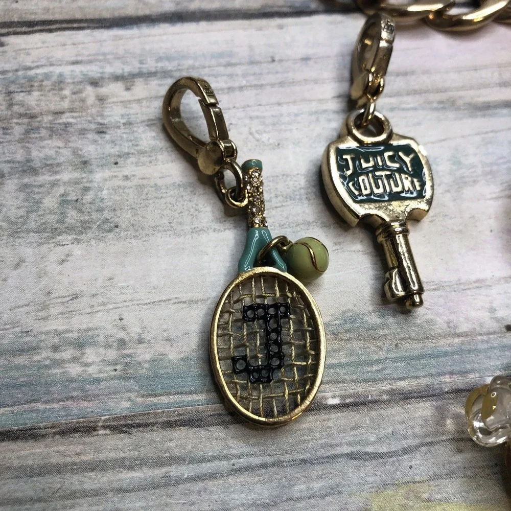 100% Authentic Vintage Juicy Couture Charm Bracelet‎ w/ 6 Charms